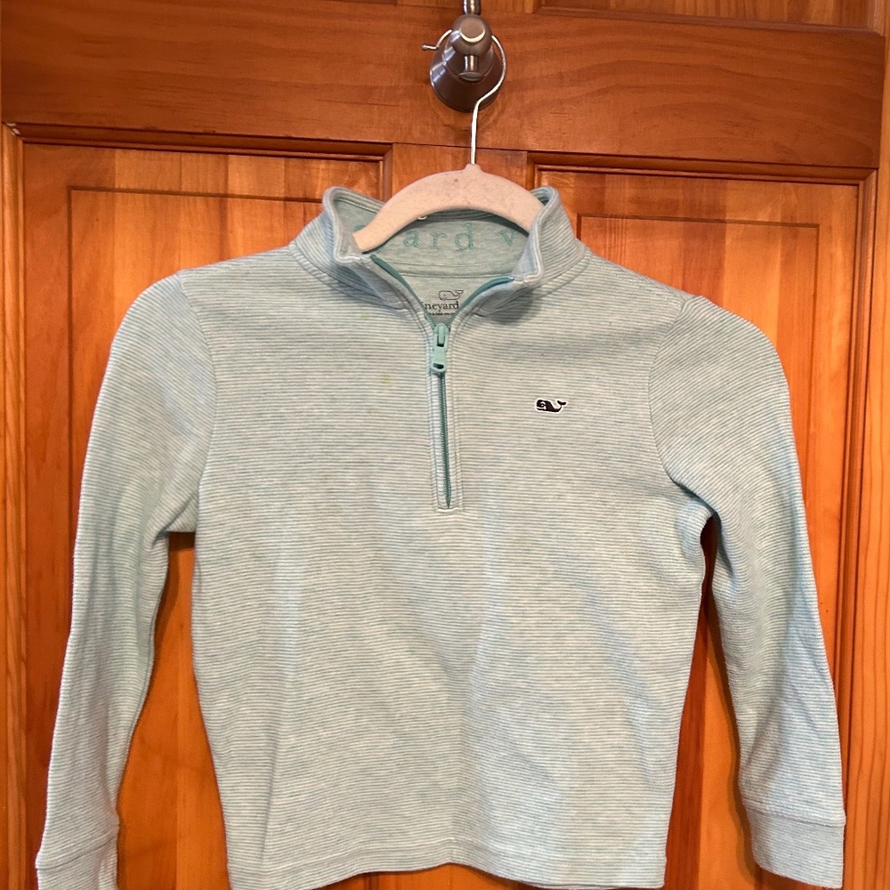 Toddler Girl Small Vineyard Vines Striped Quarter Zipper Sweatshirt